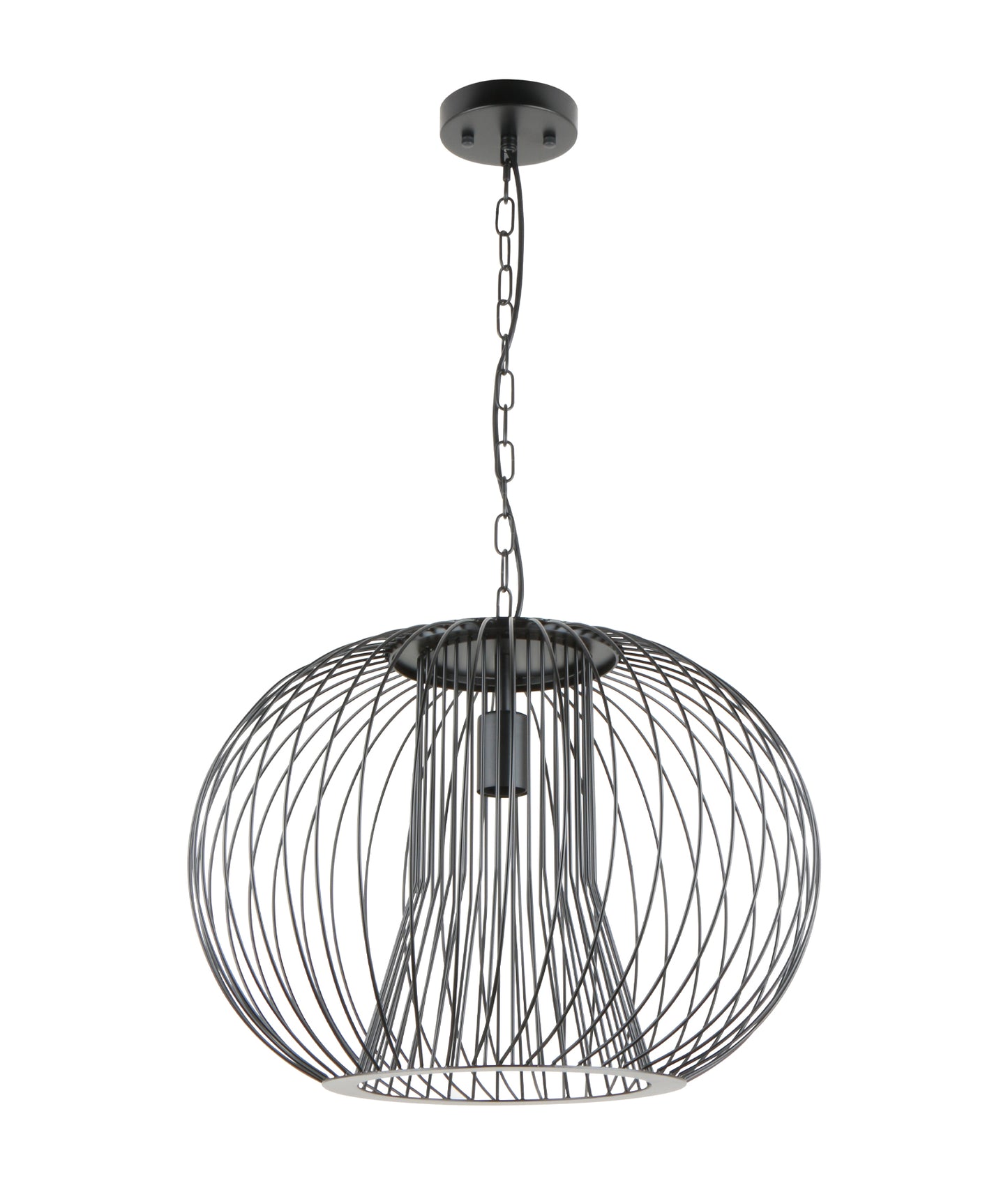 PARRILLA: Interior Round Cage Iron Pendant Lights