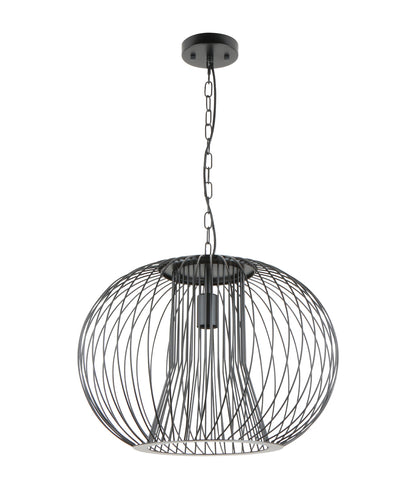 PARRILLA: Interior Round Cage Iron Pendant Lights