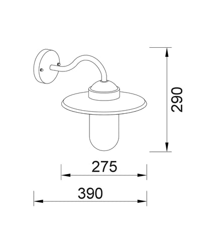 PAYONG: Exterior Sun Hat Shape with Clear Glass Wall Lights IP44