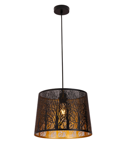 PENSHADE: Interior Slanted with Tree Pattern Laser Cut Pendant Lights