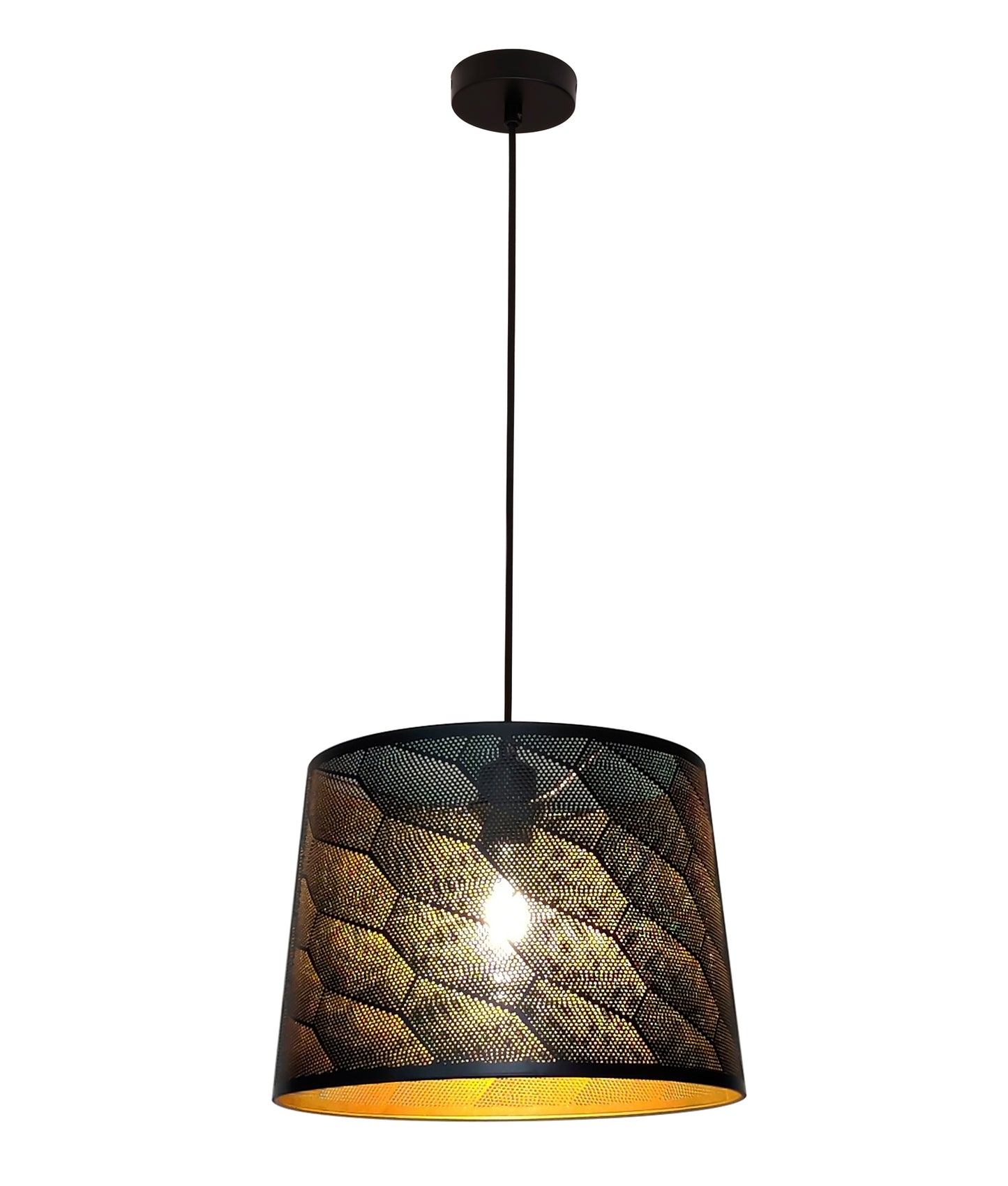 PENSHADE: Interior Slanted with Honeycomb Pattern Laser Cut Pendant Lights