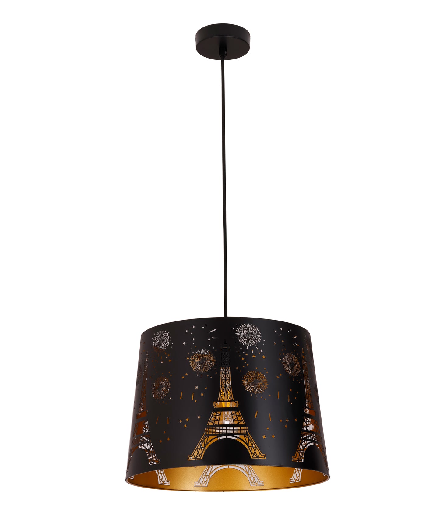 PENSHADE: Interior Slanted with Eiffel Tower Pattern Laser Cut Pendant Lights