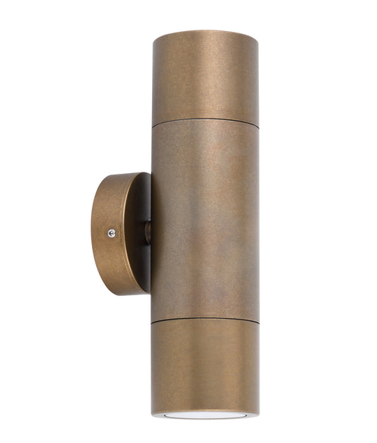 GU10 Exterior Wall Pillar Spot Lights (Aged Brass) IP65