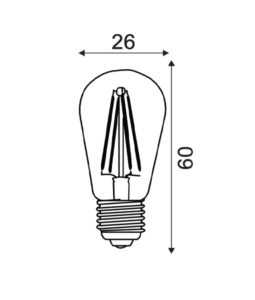 PILOT: LED Pilot Filament Clear ST26 Globe (3W)