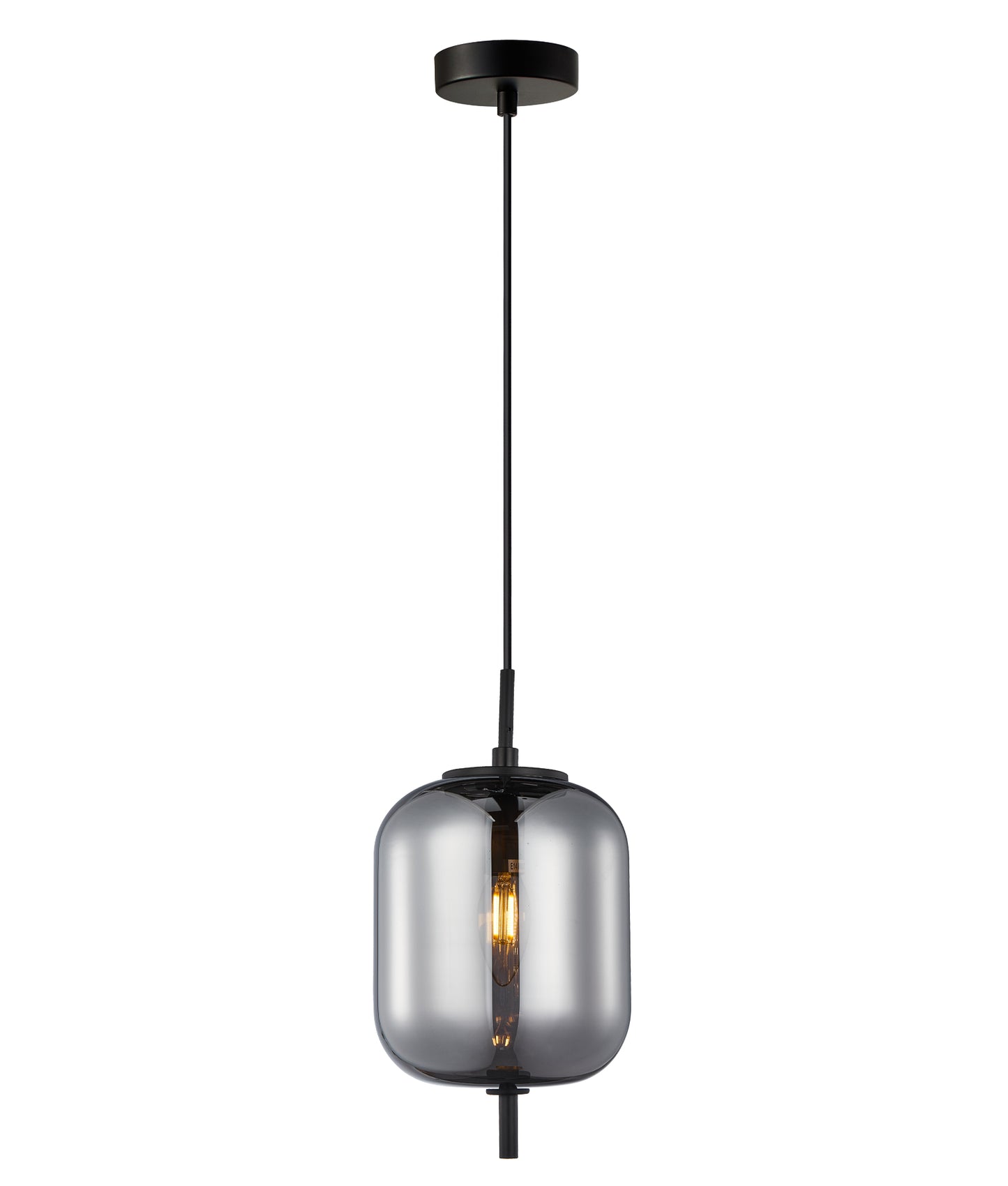 PINO: Interior Opal Matte / Smokey Black Mirror Finish Jar Pendant Lights