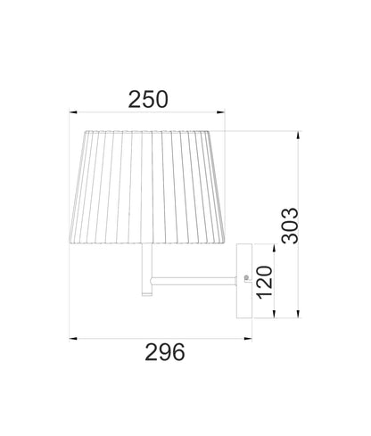 PREGA: Interior Slanted Pleated Fabric Shade Wall Lights