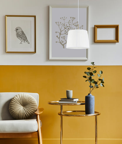 PREGA:  Interior Slanted Pleated Fabric Shade Pendant Lights