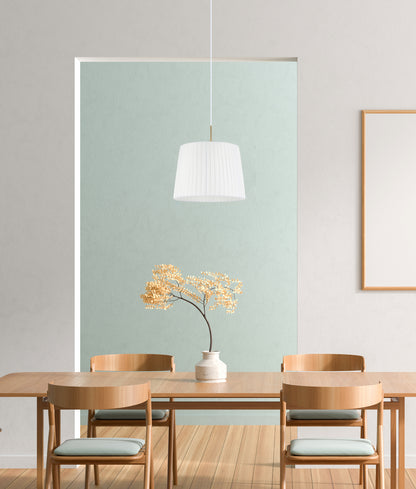 PREGA:  Interior Slanted Pleated Fabric Shade Pendant Lights