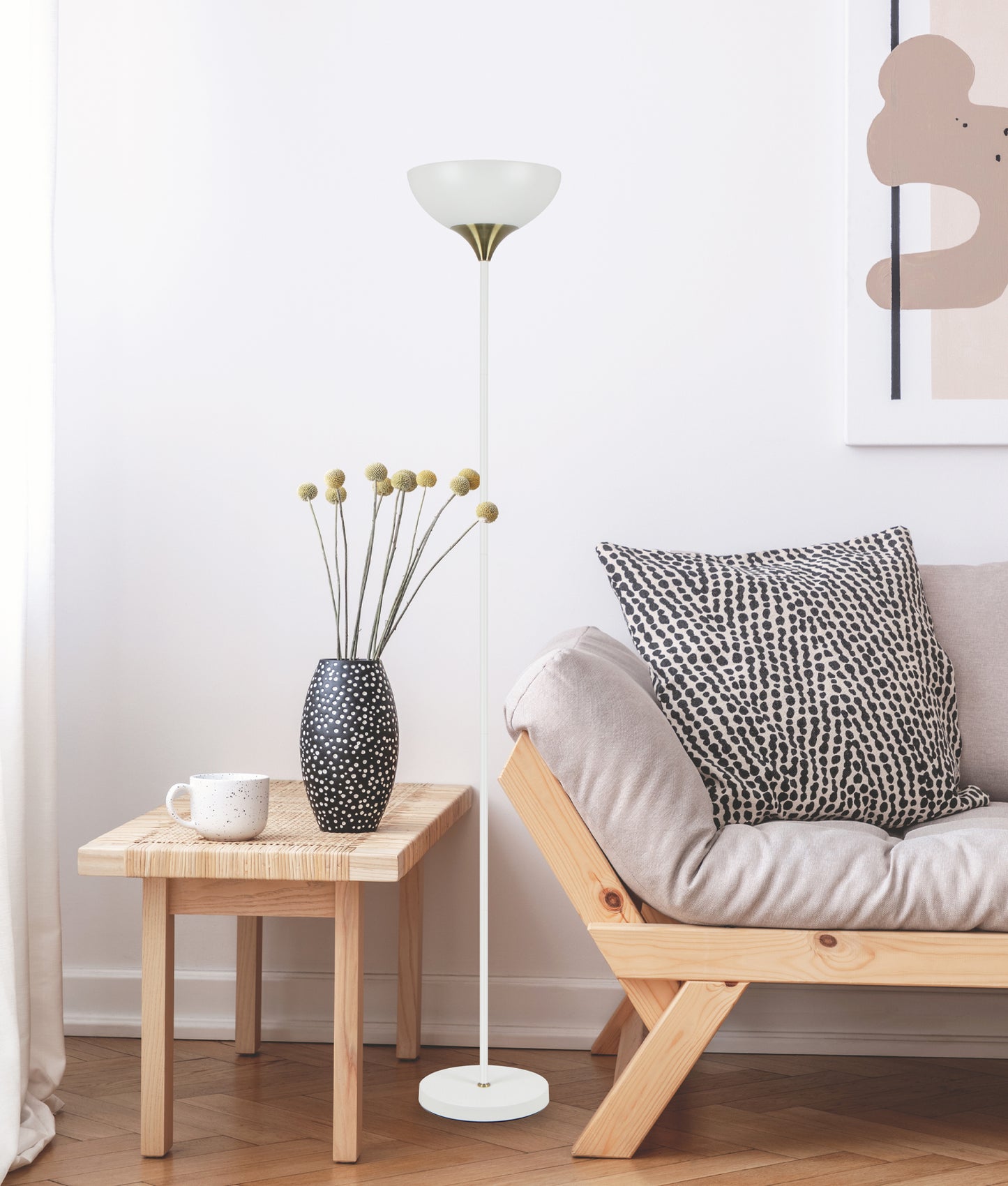 PROGETTO: Iron Matte Black / White Up Light Floor Lamps