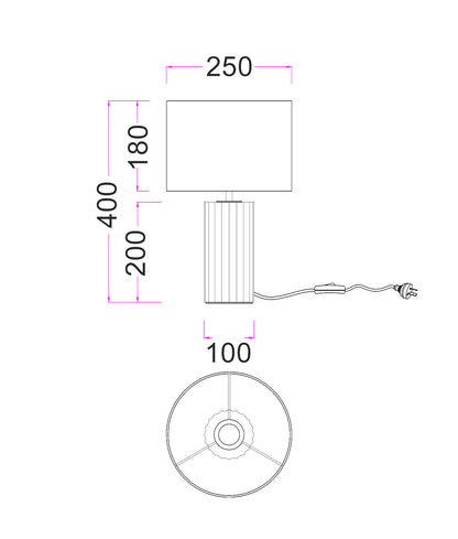 SAGITTA: Beige Travertine Base Oblong Fabric Cream Shade Table Lamps