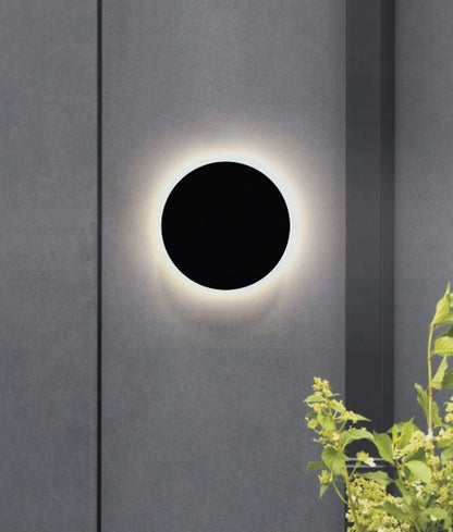 SHADOWTRI: Exterior LED Tri-CCT Round Backlit Wall Lights IP65 & IK08