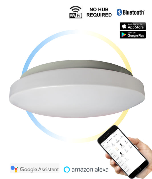 SMTOYS LED Smart White Round Dimmable Tri-CCT Oyster Light