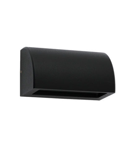 STE: Exterior 12V Matte Black Curved Surface Mounted Step / Wall Lights IP65