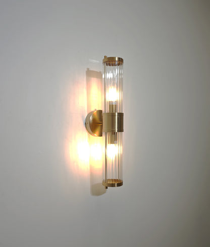 TIEMPO: Interior Up/Down Tubular Clear Glass Wall Lights