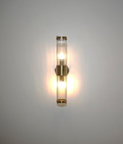 TIEMPO: Interior Up/Down Tubular Clear Glass Wall Lights