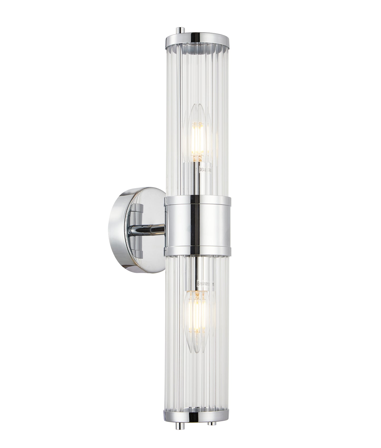 TIEMPO: Interior Up/Down Tubular Clear Glass Wall Lights