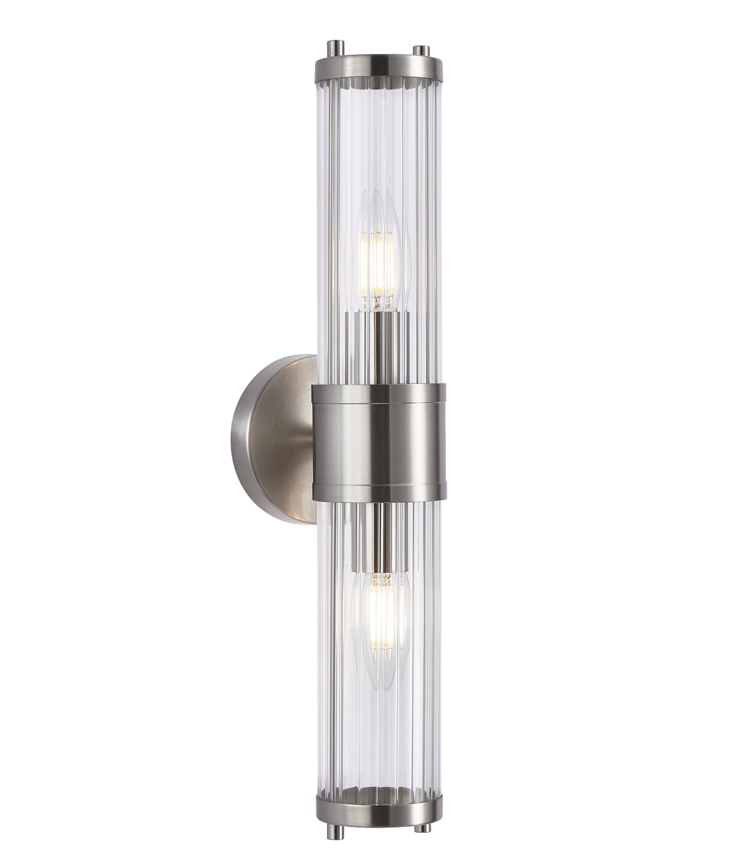 TIEMPO: Interior Up/Down Tubular Clear Glass Wall Lights