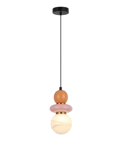 TOCADO: Interior Sandblasted Opal Diffuser Glass with Ceramic Bead Pendant Lights
