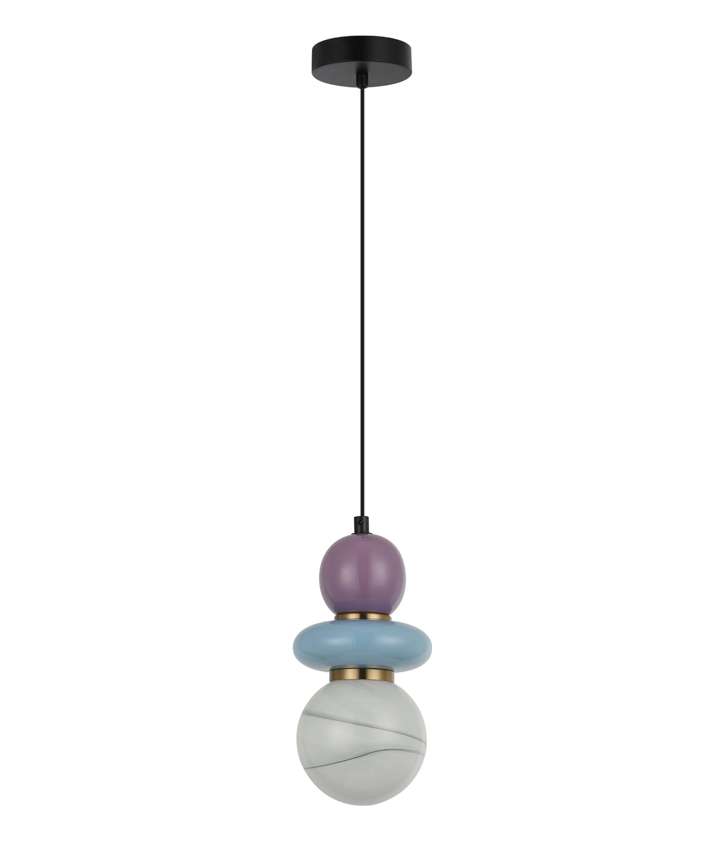 TOCADO: Interior Sandblasted Opal Diffuser Glass with Ceramic Bead Pendant Lights