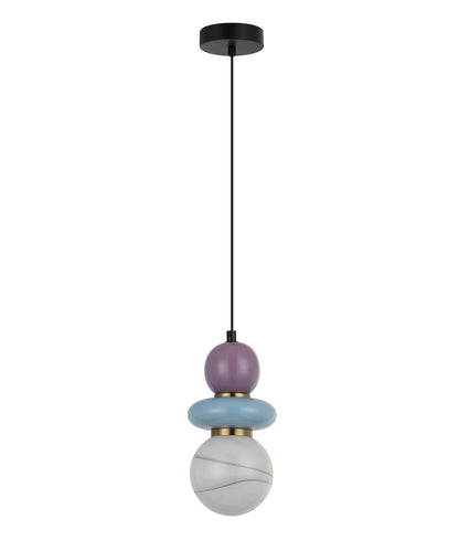 TOCADO: Interior Sandblasted Opal Diffuser Glass with Ceramic Bead Pendant Lights