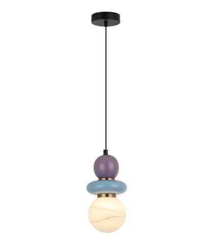 TOCADO: Interior Sandblasted Opal Diffuser Glass with Ceramic Bead Pendant Lights
