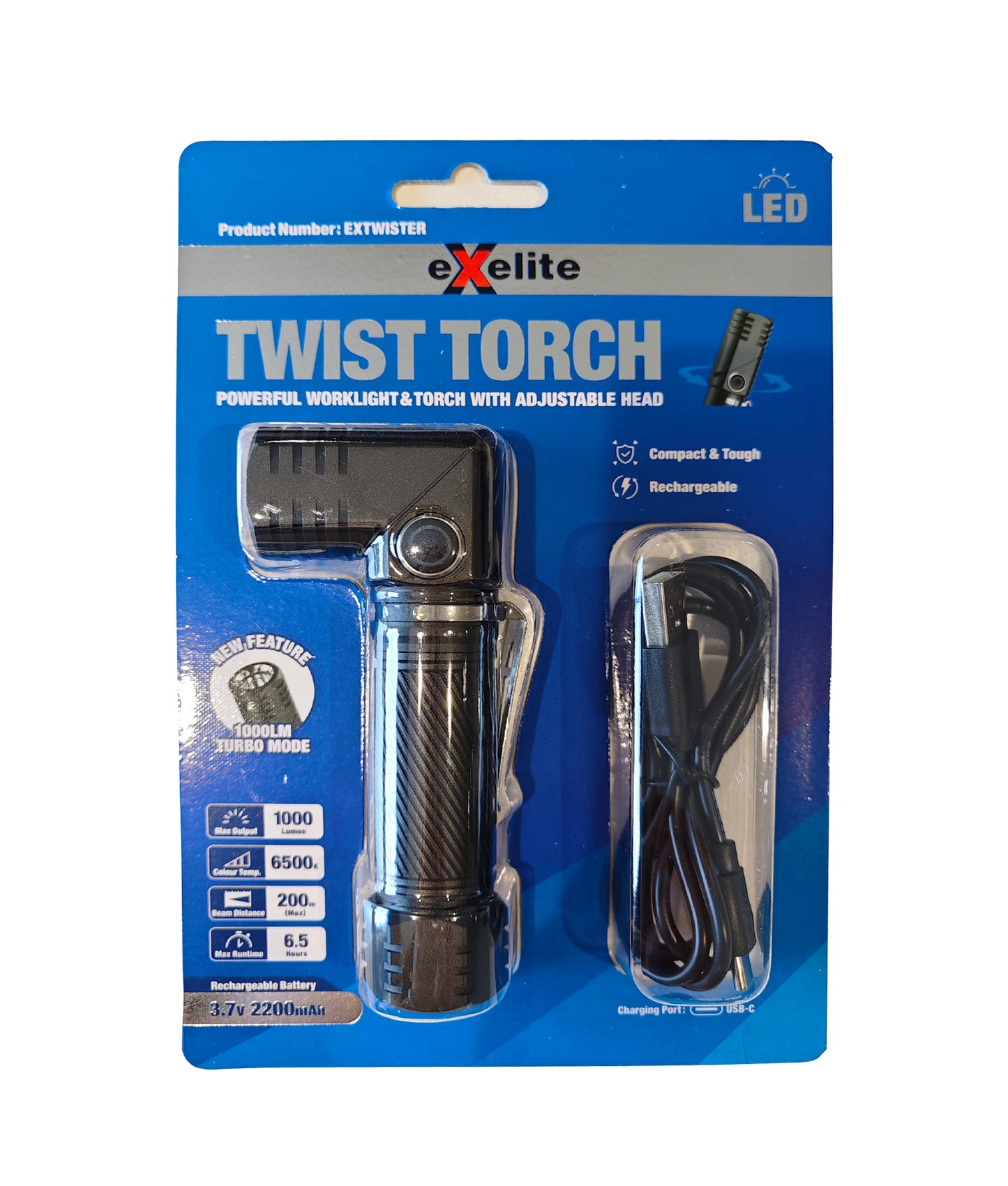 TWIST TORCH: Powerful Worklight / Torch with Adjustable Head