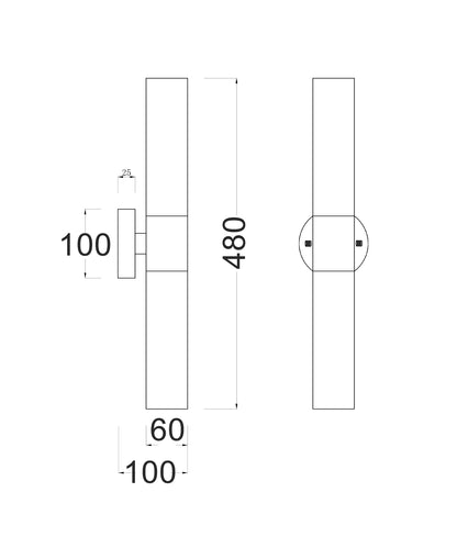 VARA: Interior Tubular Up/Down Opal Glass Wall Lights