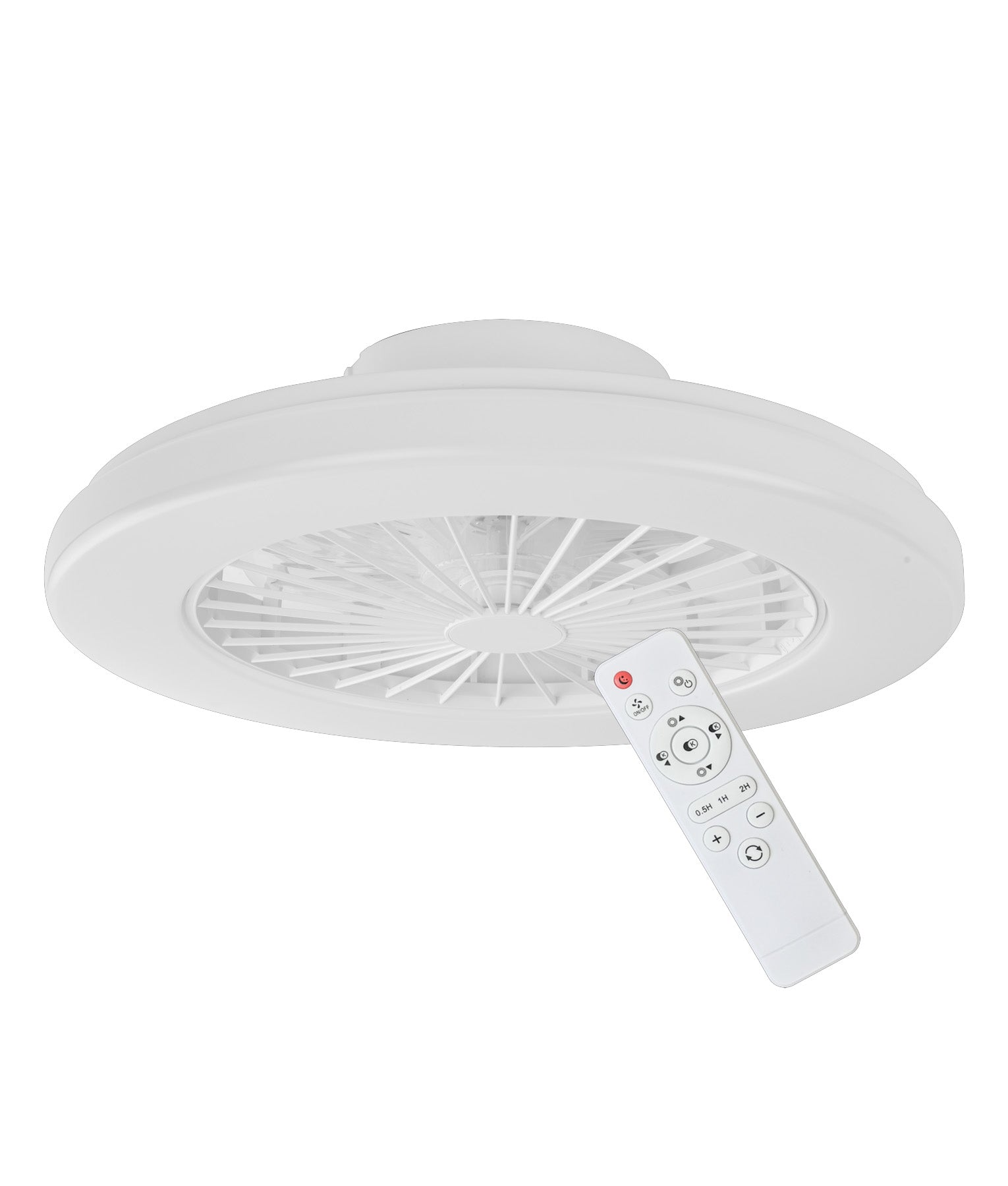 Surface Level Fan VIFTU: Interior Low Profile DC Surface Mounted Ceiling Fan with LED Tr ...