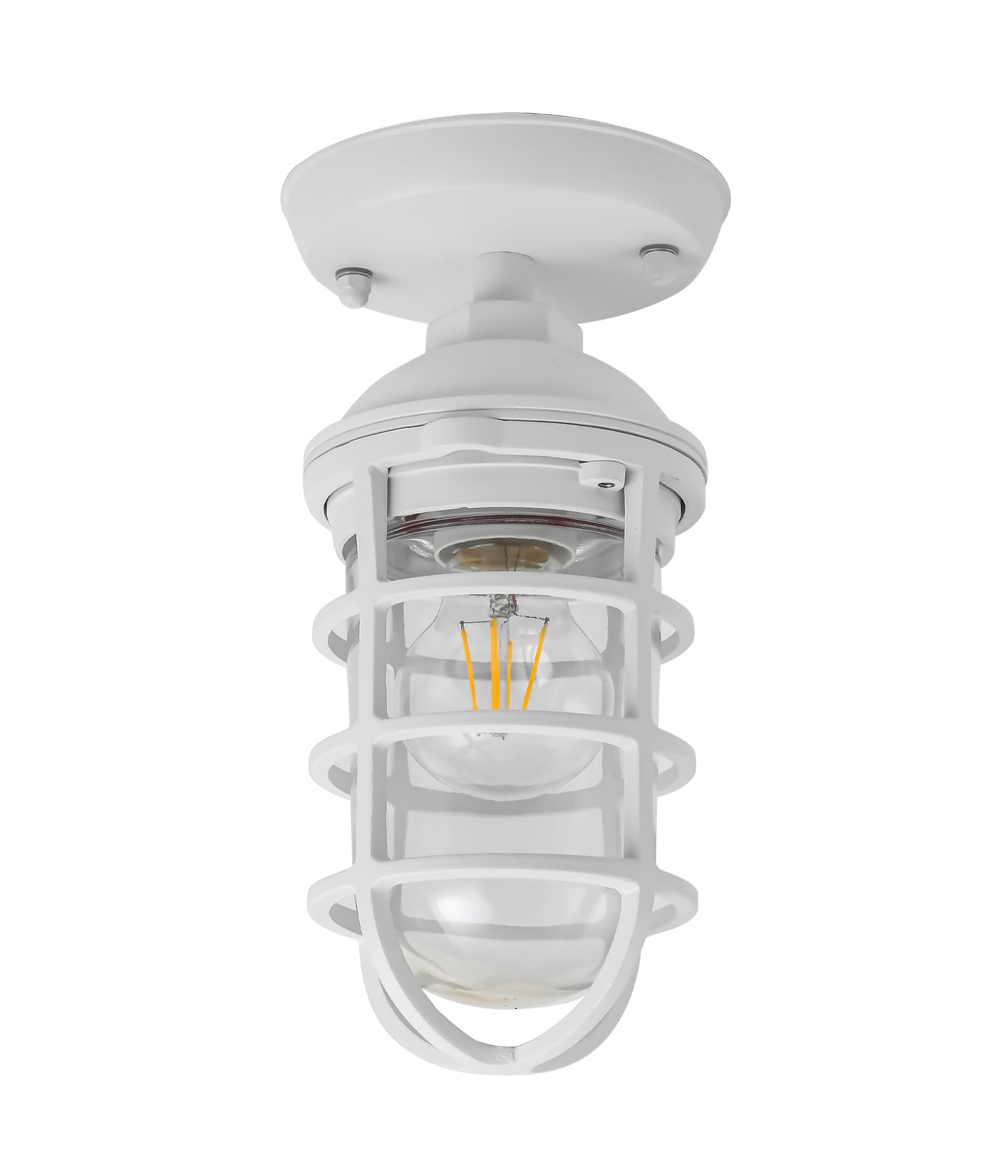 VILLAKU: Exterior Cylinder Aluminium & Glass with Cage Ceiling / Wall Lights IP44