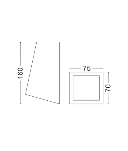 Wedge Exterior Wall Wedge Surface Mounted Lights IP44