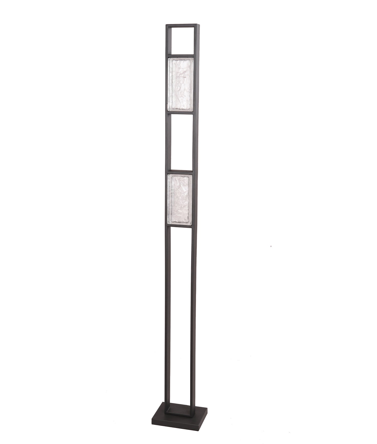 ZEIGEL: Interior LED Rectangular Textured Ice Glass Diffuser Floor Lamps