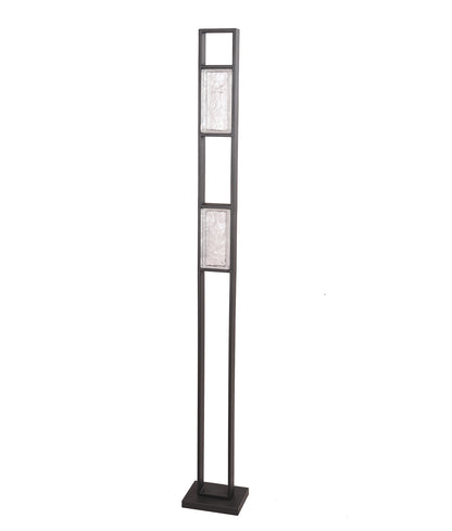 ZEIGEL: Interior LED Rectangular Textured Ice Glass Diffuser Floor Lamps