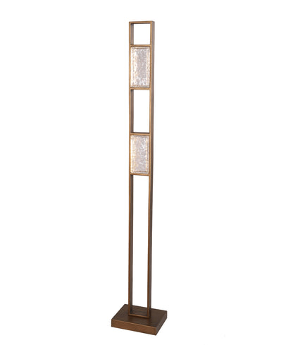 ZEIGEL: Interior LED Rectangular Textured Ice Glass Diffuser Floor Lamps