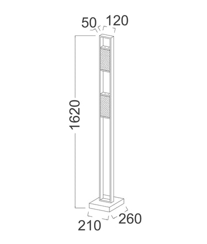 ZEIGEL: Interior LED Rectangular Textured Ice Glass Diffuser Floor Lamps