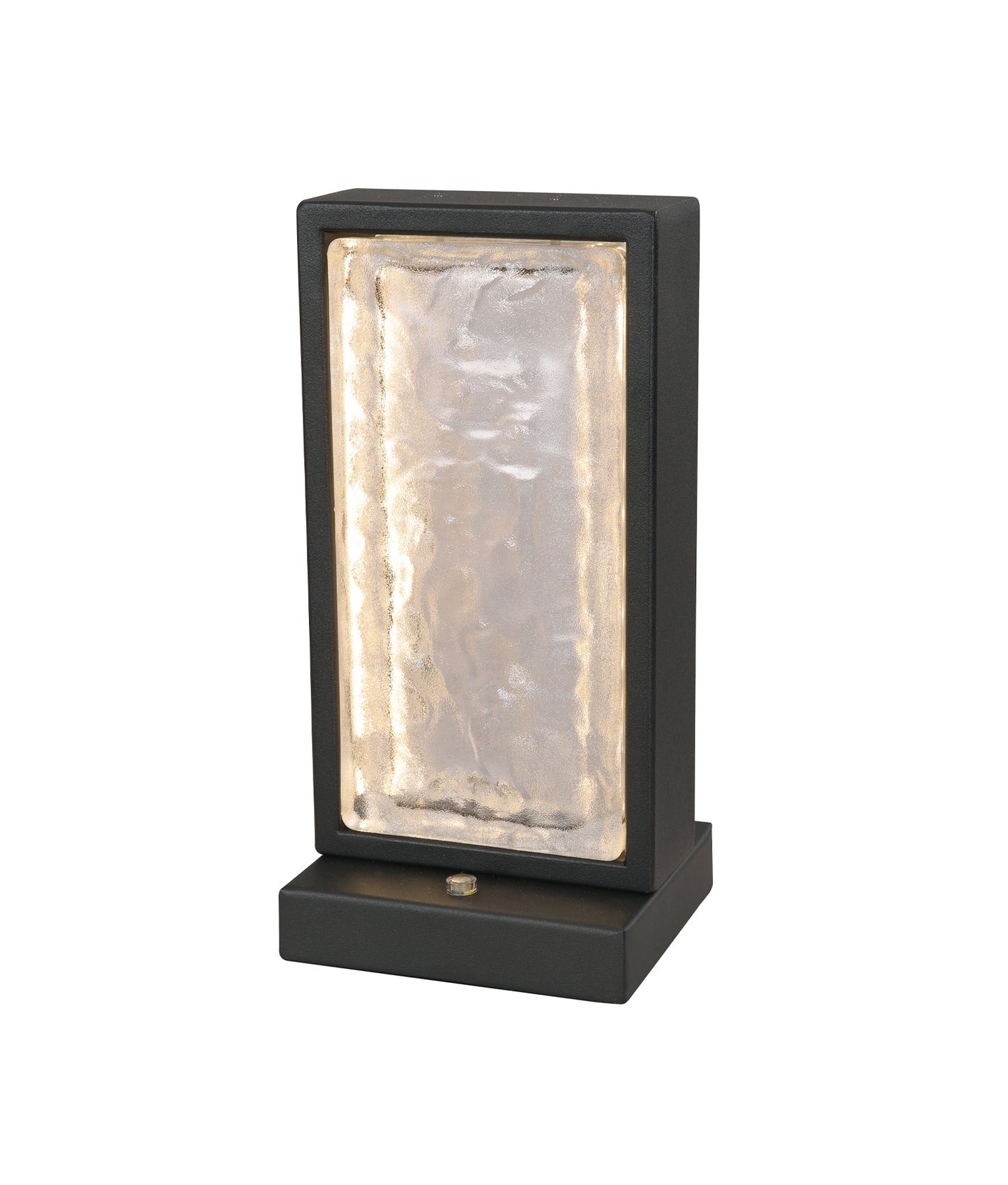 ZEIGEL: Interior LED Rectangular Textured Ice Glass Diffuser Table Lamps