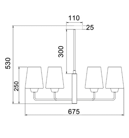 CLA Lighting ABBEY pendant light dimensions diagram