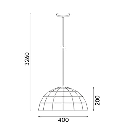 CLA Lighting ARMIS dome pendant light dimensions diagram