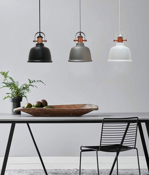 ALTA: Industrial Bell Shape With Copper Highlights Pendant Lights