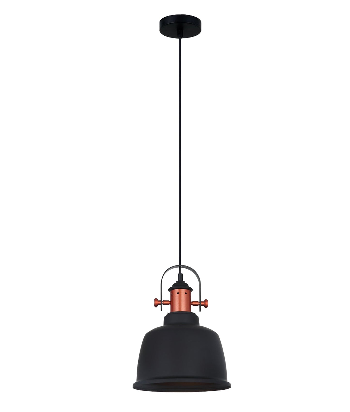 ALTA: Industrial Bell Shape With Copper Highlights Pendant Lights