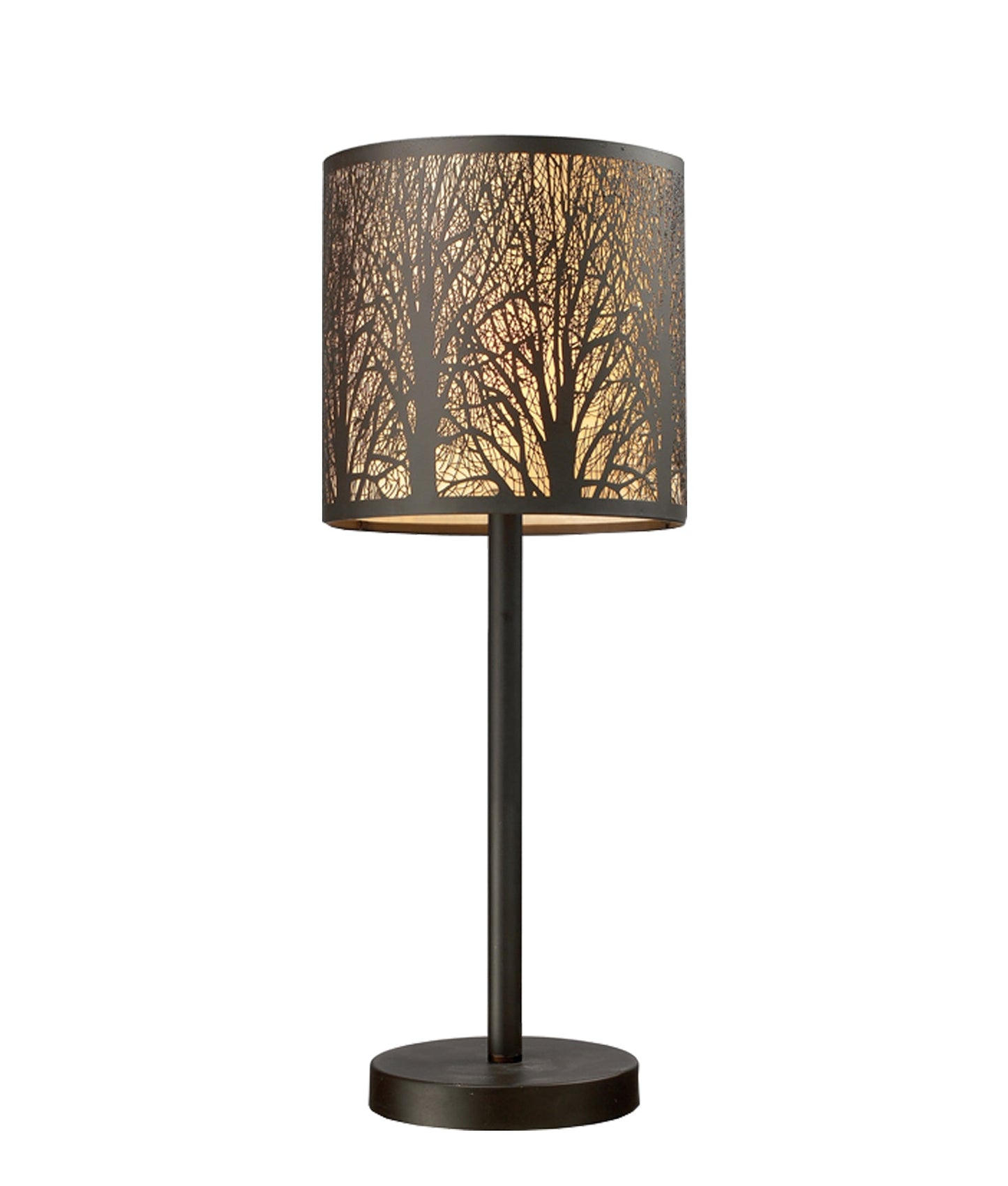 AUTUMN: Round Aged Bronze with Amber Lining Table Lamp