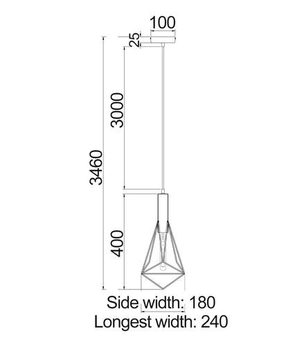 BLACKBAND & WHITEBAND: Diamond Shape Bird Cage Pendant Lights