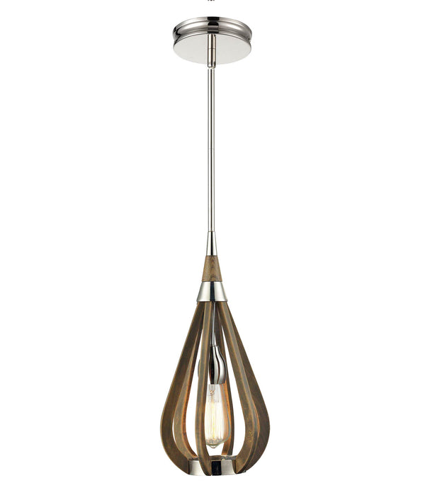 BONITO: Rustic Small Taupe / Winter Moss Wood Tear Drop Pendant Light ...
