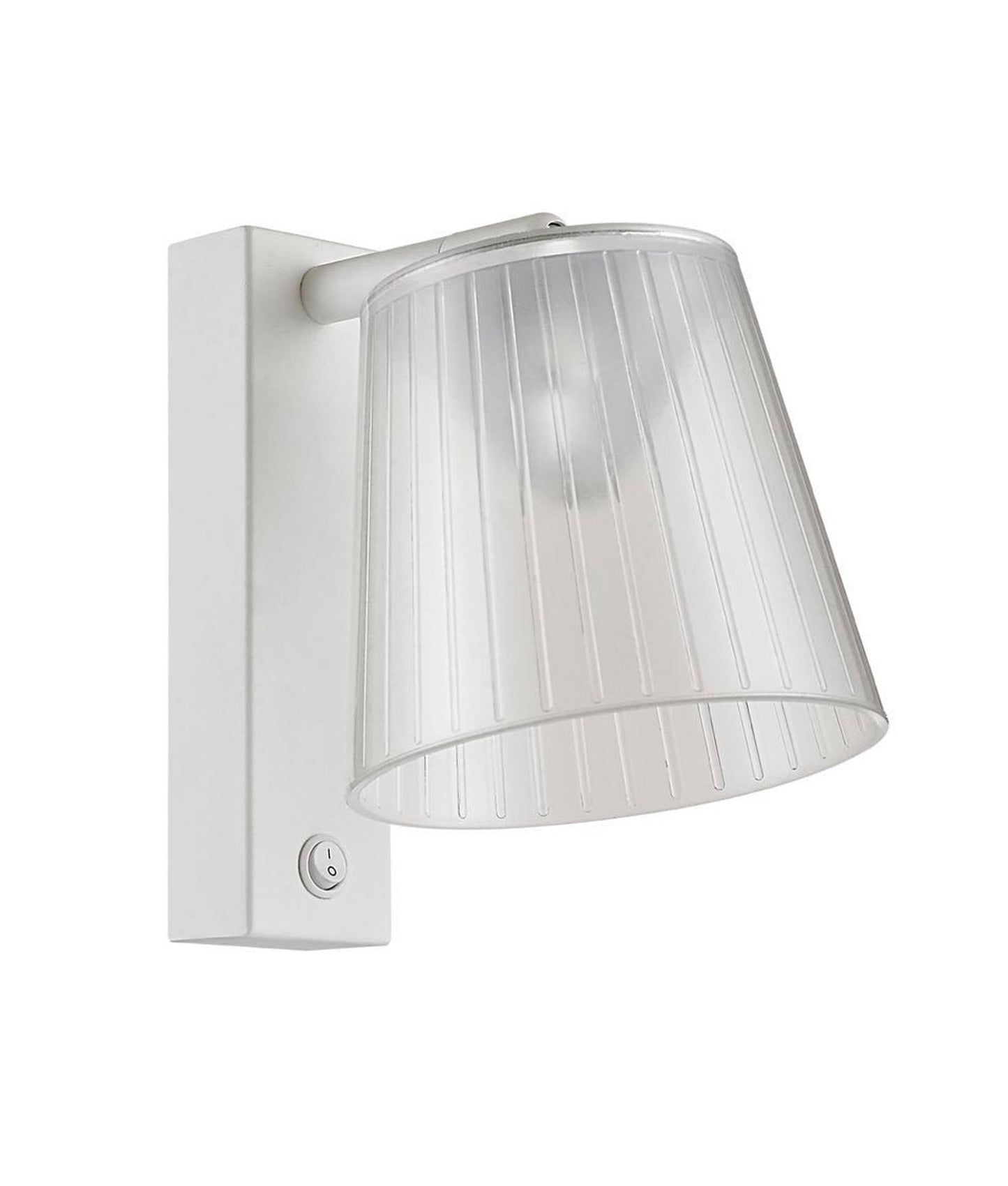 CHESTER: LED Wall White 1 Switch Clear PS Shade Wall Lights