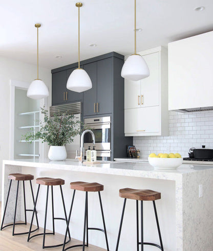 CIOTOLA: Interior Tipped Medium Dome Frosted Glass Pendant Lights