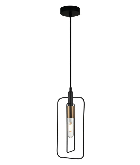 CONTOUR: Interior Black Wire Rectangular Shape Pendant Light