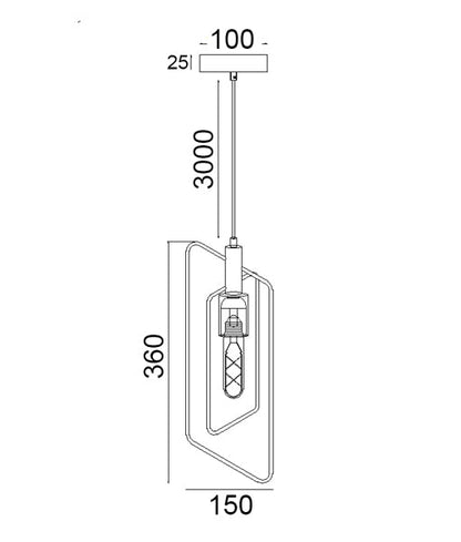 CONTOUR: Interior Black Wire Rectangular Shape Pendant Light – CLA Lighting