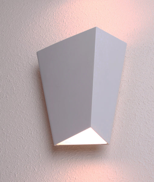 DELHI: City Series LED Interior Sand White Angled Up/Down Wall Light