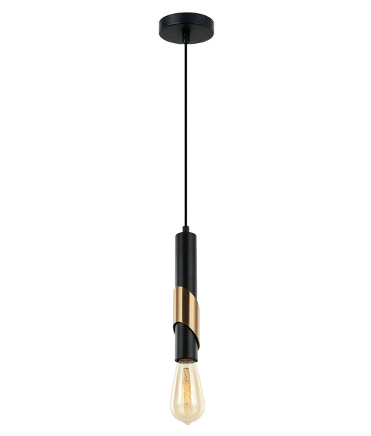 GOLDA: Interior Tube with Brass Highlight Pendant Lights