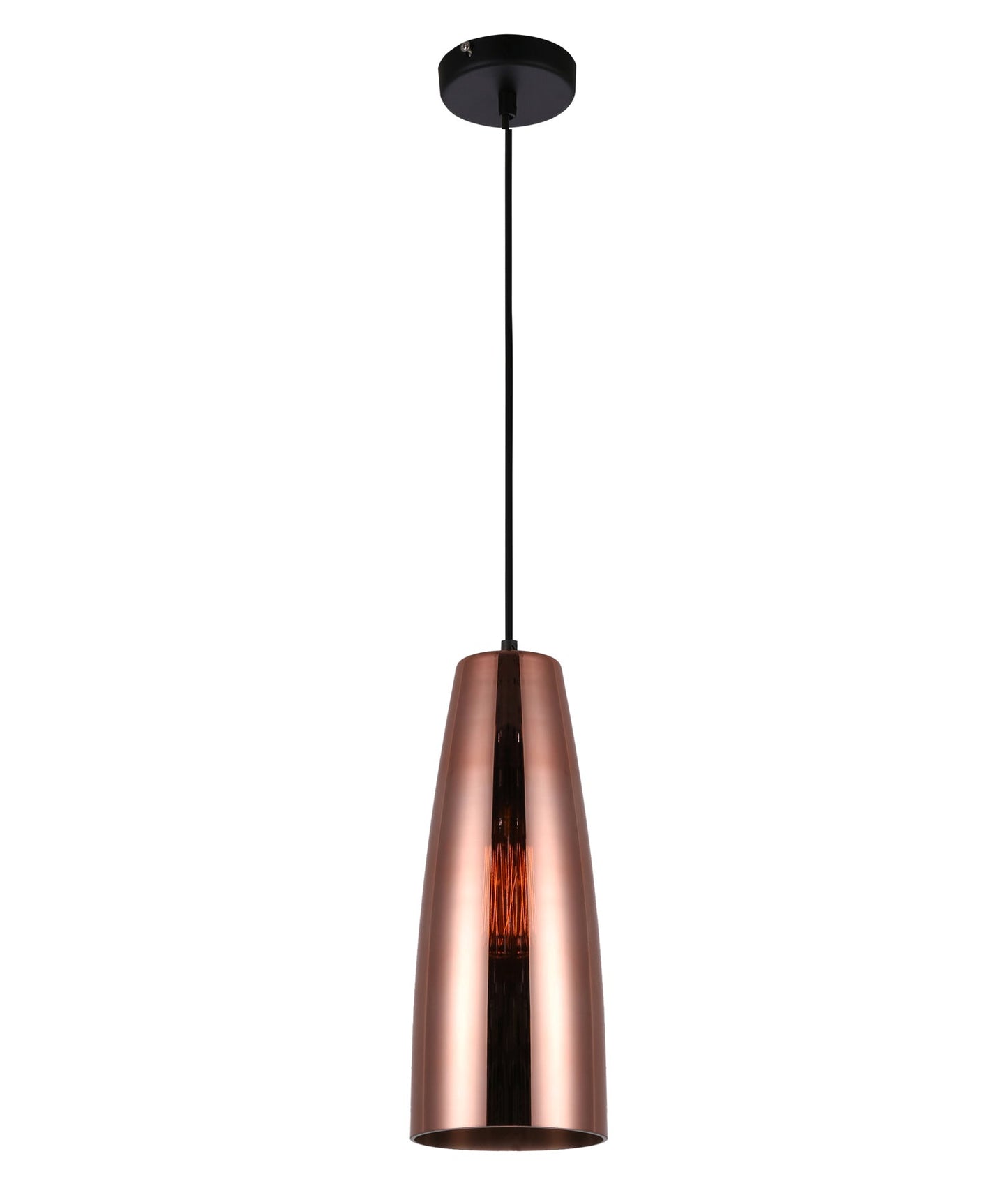 LAMINA: Retro Copper Coloured Glass Ellipse Shape Pendant Light