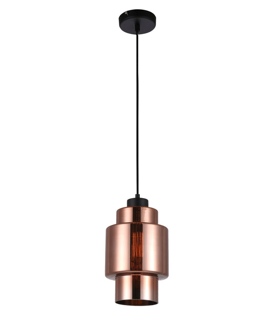 LAMINA: Retro Copper Coloured Glass Double Cylinder Pendant Light